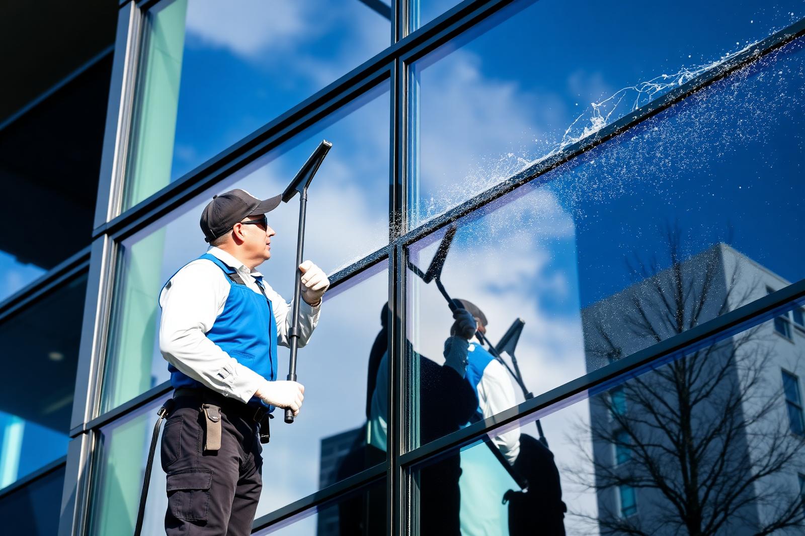Fensterreinigung im Einsatz